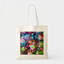 Rétro sac fleuri et coloré de fleur