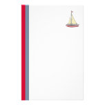 Retro Sailboat with Stripes Personalized Stationery