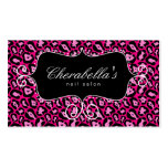 Retro Salon Spa Business Card Leopard Pink