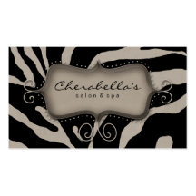 Retro Salon Spa Business Card Zebra Black