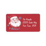 Retro Santa Believe Adress Label