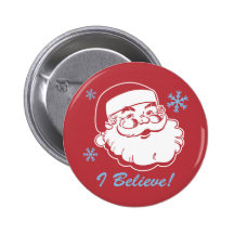 Retro Santa Believe Button