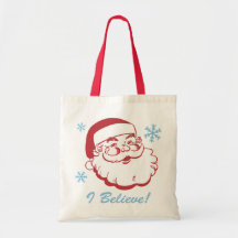 Retro Santa Believe Canvas Bag