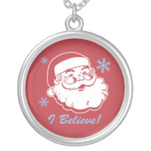 Retro Santa Believe Necklace