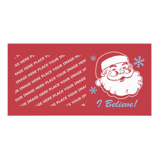 Retro Santa Believe Photo Card Template