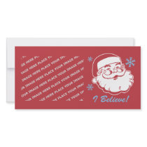 Retro Santa Believe Photo Card Template