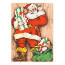 Retro Santa Christmas Name Tags Business Card Templates