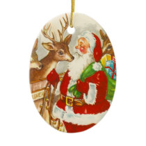 Retro Santa Christmas Ornament