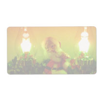 Retro Santa Claus and Bubble Lights Shipping Label