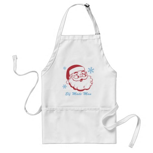 Retro Santa Elf Made Man Apron