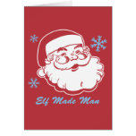 Retro Santa Elf Made Man Card