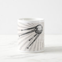 Retro satellite coffee mugs
