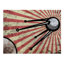 Retro satellite postcards