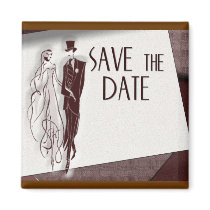 Retro Save The Date Refrigerator Magnets