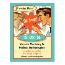 Retro Save the date Postcard