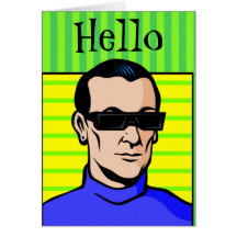 Retro Sci Fi Guy Greeting Cards