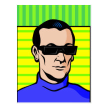 Retro Sci Fi Guy Post Card
