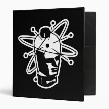 Retro Sci-Fi Robot Head - Black & White 3 Ring Binders
