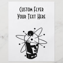 Retro Sci-Fi Robot Head - Black & White Full Color Flyer