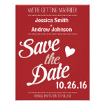 Retro Script Modern Red Wedding Save the Date Personalized Announcement