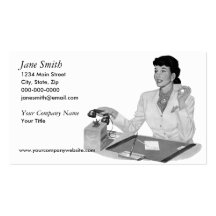 Retro Secretary Business Cards