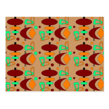 Retro Shapes Post Card