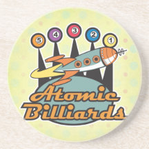 rétro signe atomique de billards dessous de verres