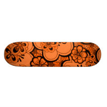 Retro Sissy Flowers Tangerine Girly Skateboard