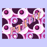 Retro sixties/seventies party circles invitations