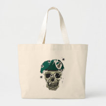 Retro skull and beret military motif bag