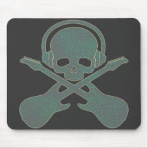 RETRO SKULL AND GUITARS MOUSEPAD