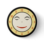 Retro Sleepy Clock Face Button
