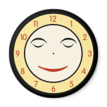 Retro Sleepy Clock Face Refrigerator Magnets
