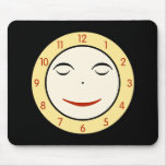 Retro Sleepy Clock Face Mousepad