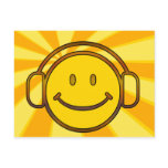 Retro Smiley Headphones postcards