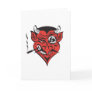 retro smoking devil face cards