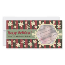 Retro Snowflakes Christmas Photocard Picture Card