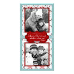 Retro Snowflakes Photo Card Duo