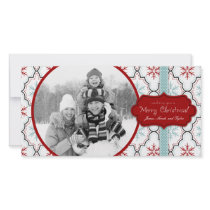 Retro Snowflakes Photo Card