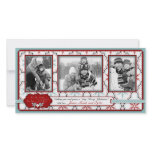 Retro Snowflakes Photo Card Trio