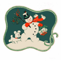 Retro Snowman Ornament Photo Cut Out