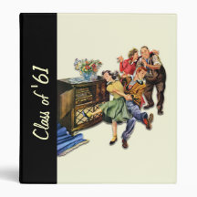 Retro Sock Hop Class of - Customizable Vinyl Binders