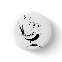 Retro song bird pin