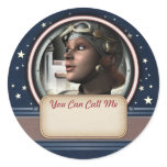 Retro Space Pilot Name Tag Stickers