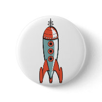 retro space rocket pin