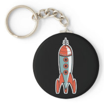 retro space rocket keychains