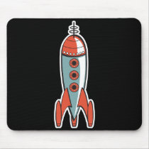 retro space rocket mouse mats