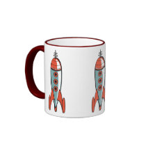 retro space rocket, retro space rocket, retro s... mug