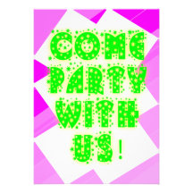 Retro Sparkle Neon Birthday Invitation