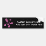 Retro Splat Rocket Black Pink Bumper Stickers